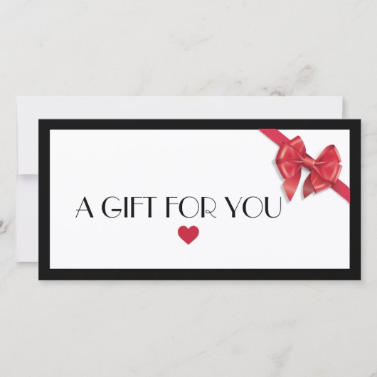 Carte Certificat cadeau du logo Black and Red heart (Devant)