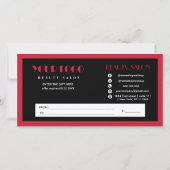 Carte Certificat cadeau du logo Black and Red heart (Dos)