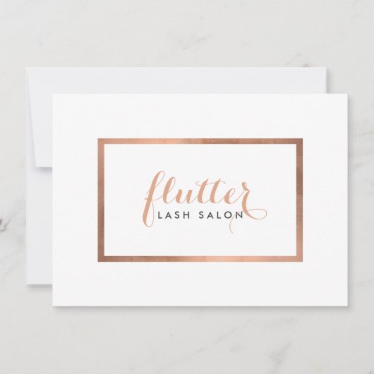Carte Certificat cadeau du logo du salon Gold Lash Rose (Devant)