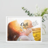 Carte Certificat cadeau du photographe (Debout devant)