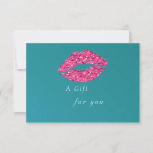 Carte Certificat-cadeau du salon de beauté Teal Green Li