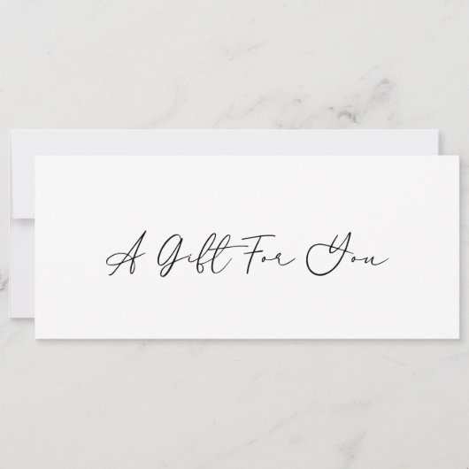 Carte Certificat cadeau économique moderne minimaliste (Devant)