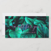 Carte Certificat Cadeau Écriture Rose Feuillage Tropical (Devant)