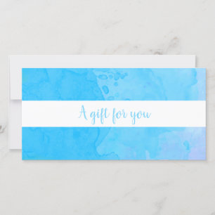 Carte Certificat Cadeau Élégant Aquarelle Bleue