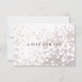 Carte Certificat Cadeau Élégant Blanc Bokeh (Devant)