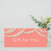 Carte Certificat-cadeau élégant Corail & Perle (Debout devant)