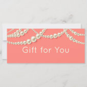 Carte Certificat-cadeau élégant Corail & Perle (Devant)