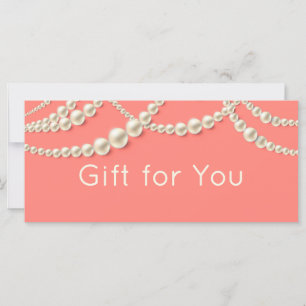 Carte Certificat cadeau Elegant Coral & Pearl