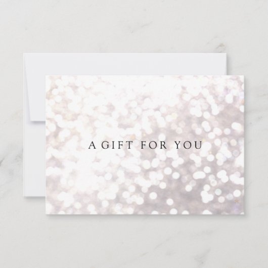 Carte Certificat Cadeau Élégant et Simple avec Bokeh Bla (Devant)