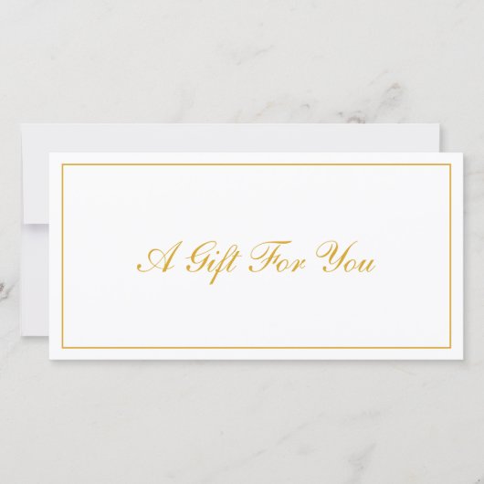 Carte Certificat cadeau Elegant Gold et White Business (Devant)