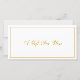 Carte Certificat cadeau Elegant Gold et White Business