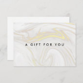Carte Certificat cadeau Elegant Gold Marble (Devant / Derrière)