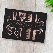 Carte Certificat cadeau Elegant Rose Ciseaux Or Phuile