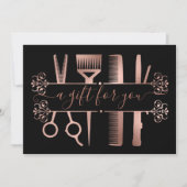 Carte Certificat cadeau Elegant Rose Ciseaux Or Phuile (Devant)