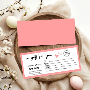 Carte Certificat Cadeau Élégant Rose de la Saint-Valenti