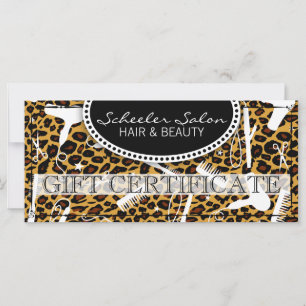Carte Certificat cadeau Empreinte de léopard pour cheveu