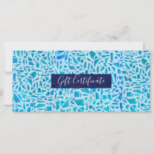 Carte Certificat-cadeau en carreaux de mosaïque de verre