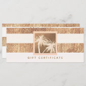 Carte Certificat cadeau en cuivre et en crème Tropical P (Devant / Derrière)