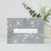 Carte Certificat cadeau en marbre argent Shimmer (Debout devant)