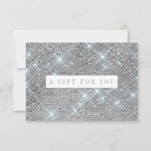 Carte Certificat cadeau en marbre argent Shimmer