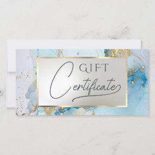 Carte certificat cadeau en marbre bleu