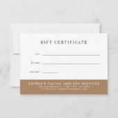 Carte Certificat cadeau en marbre de Shimmer or (Dos)