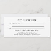 CARTE CERTIFICAT CADEAU EN MARBRE EN ARGENT BLANC (Dos)
