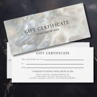 CERTIFICAT CADEAU EN MARBRE EN ARGENT BLANC