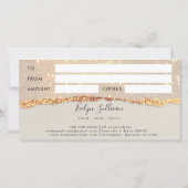 Carte Certificat cadeau en papier Shimmer noir or (Dos)