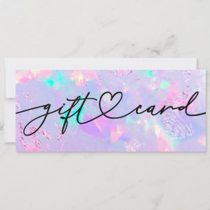 Carte certificat cadeau en pierre violet opal