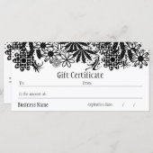 Carte Certificat cadeau en pointillé noir et blanc (Devant / Derrière)
