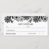 Carte Certificat cadeau en pointillé noir et blanc (Devant)