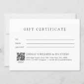 Carte Certificat Cadeau Entreprise Code QR Fée Capriceus (Dos)