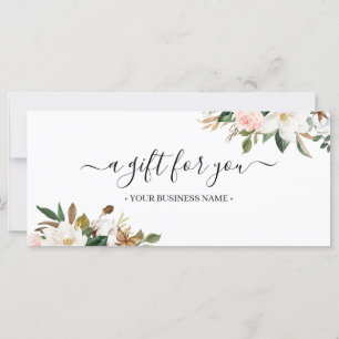 Carte Certificat Cadeau Entreprise Magnolia & Feuilles d