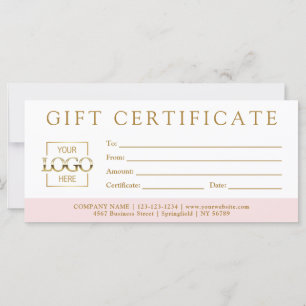 Carte Certificat Cadeau Entreprise Minimaliste Moderne P