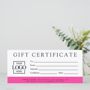 Carte Certificat Cadeau Entreprise Minimaliste Moderne P