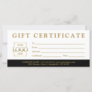 Carte Certificat Cadeau Entreprise Minimaliste Moderne P