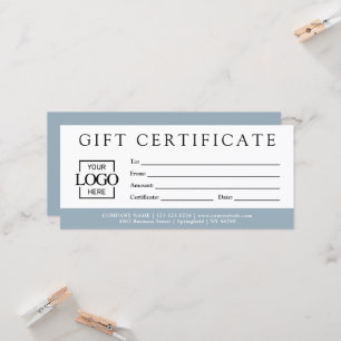 Carte Certificat Cadeau Entreprise Minimaliste Moderne P