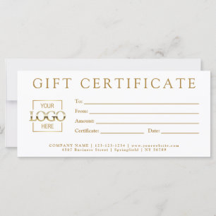 Carte Certificat Cadeau Entreprise Minimaliste Personnal
