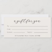 Carte Certificat Cadeau Entreprise Modern Script (Devant)