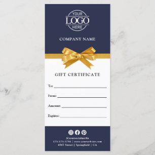 Carte Certificat Cadeau Entreprise Moderne Élégant avec