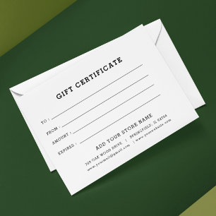 Carte Certificat Cadeau Entreprise Modifiable avec Logo