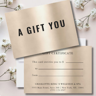 Carte CERTIFICAT CADEAU ENTREPRISE Or
