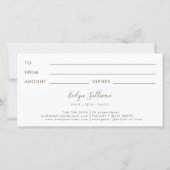 Carte Certificat cadeau Eucalyptus (Dos)