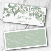 Carte Certificat cadeau Eucalyptus Green Gum Blossoms