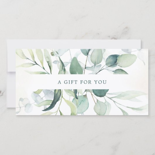 Carte Certificat cadeau Eucalyptus Green Rustic (Devant)