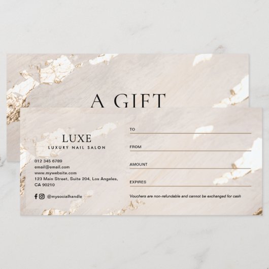 Carte Certificat Cadeau/Facture de Luxe Moderne avec Feu (Devant / Derrière)
