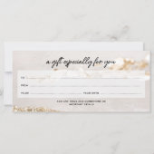 Carte Certificat Cadeau/Facture Luxe Moderne avec Feuill (Dos)