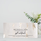Carte Certificat Cadeau/Facture Luxe Moderne avec Feuill (Debout devant)