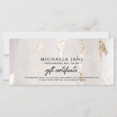 Carte Certificat Cadeau/Facture Luxe Moderne avec Feuill (Devant)